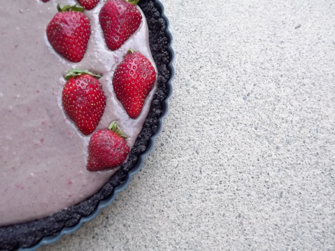 This Fresh Strawberry Chocolate Tart is dairy free and made with an Oreo crust! A great make-ahead dessert!